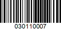 Barcode for 030110007