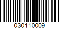 Barcode for 030110009