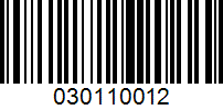 Barcode for 030110012