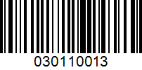 Barcode for 030110013