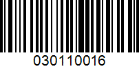 Barcode for 030110016