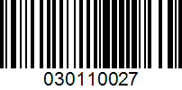 Barcode for 030110027