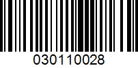 Barcode for 030110028