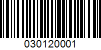 Barcode for 030120001