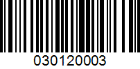 Barcode for 030120003