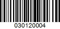 Barcode for 030120004