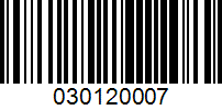 Barcode for 030120007