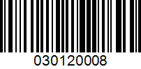 Barcode for 030120008