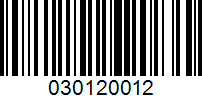 Barcode for 030120012