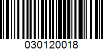 Barcode for 030120018