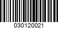 Barcode for 030120021