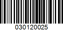 Barcode for 030120025