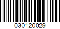 Barcode for 030120029