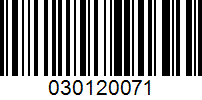 Barcode for 030120071