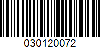 Barcode for 030120072