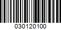 Barcode for 030120100