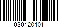 Barcode for 030120101