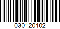 Barcode for 030120102