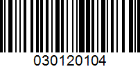 Barcode for 030120104