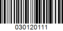 Barcode for 030120111