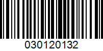 Barcode for 030120132