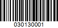 Barcode for 030130001