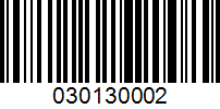 Barcode for 030130002