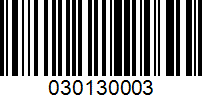 Barcode for 030130003