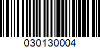 Barcode for 030130004