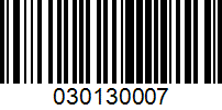 Barcode for 030130007