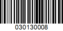 Barcode for 030130008