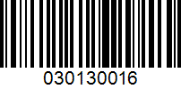 Barcode for 030130016