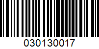 Barcode for 030130017