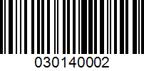 Barcode for 030140002