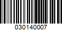 Barcode for 030140007