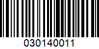 Barcode for 030140011