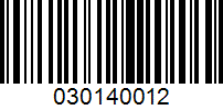 Barcode for 030140012