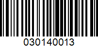 Barcode for 030140013