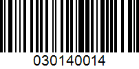 Barcode for 030140014