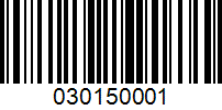 Barcode for 030150001