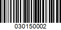 Barcode for 030150002