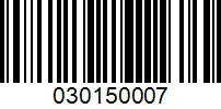 Barcode for 030150007