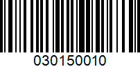 Barcode for 030150010