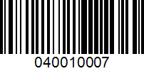 Barcode for 040010007