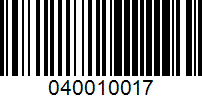 Barcode for 040010017