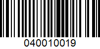 Barcode for 040010019