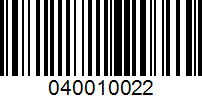 Barcode for 040010022