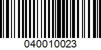 Barcode for 040010023