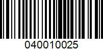 Barcode for 040010025