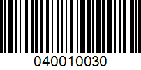 Barcode for 040010030